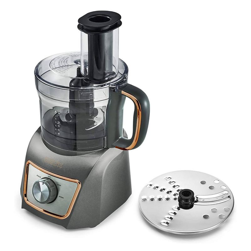 CRUX 8-Cup Food Processor - Gray