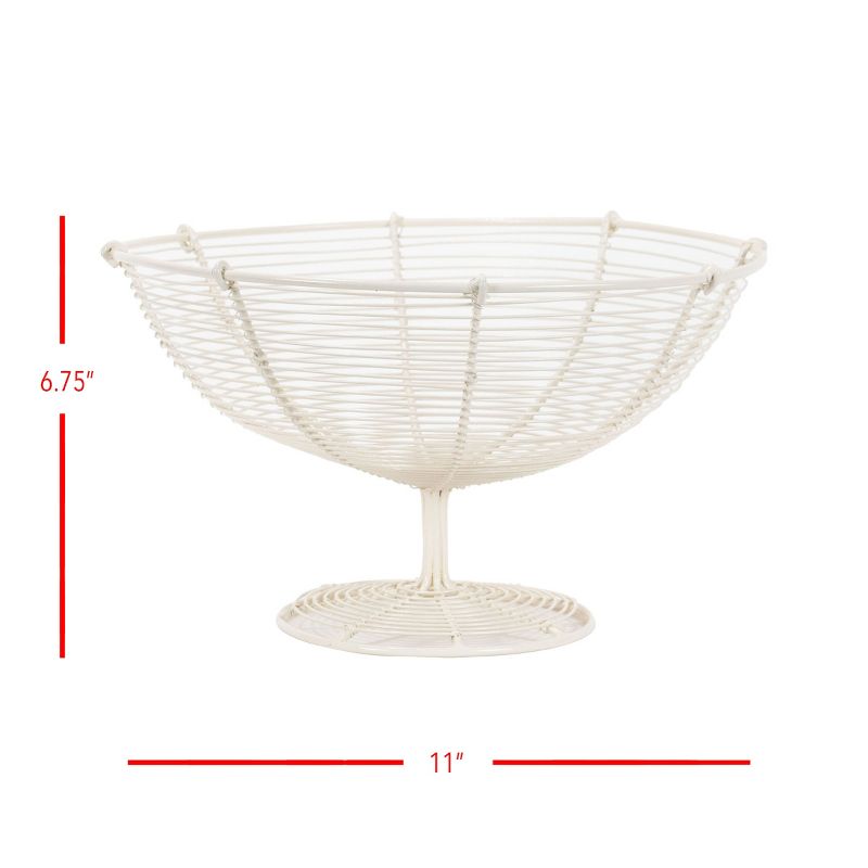White Metal Fruit Basket - Foreside Home & Garden