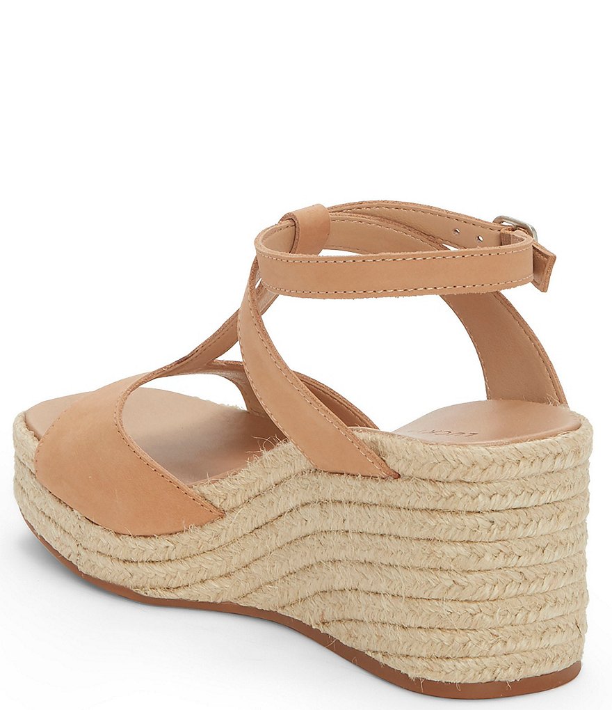 Lucky Brand Valki T-Strap Nubuck Espadrille Wedges