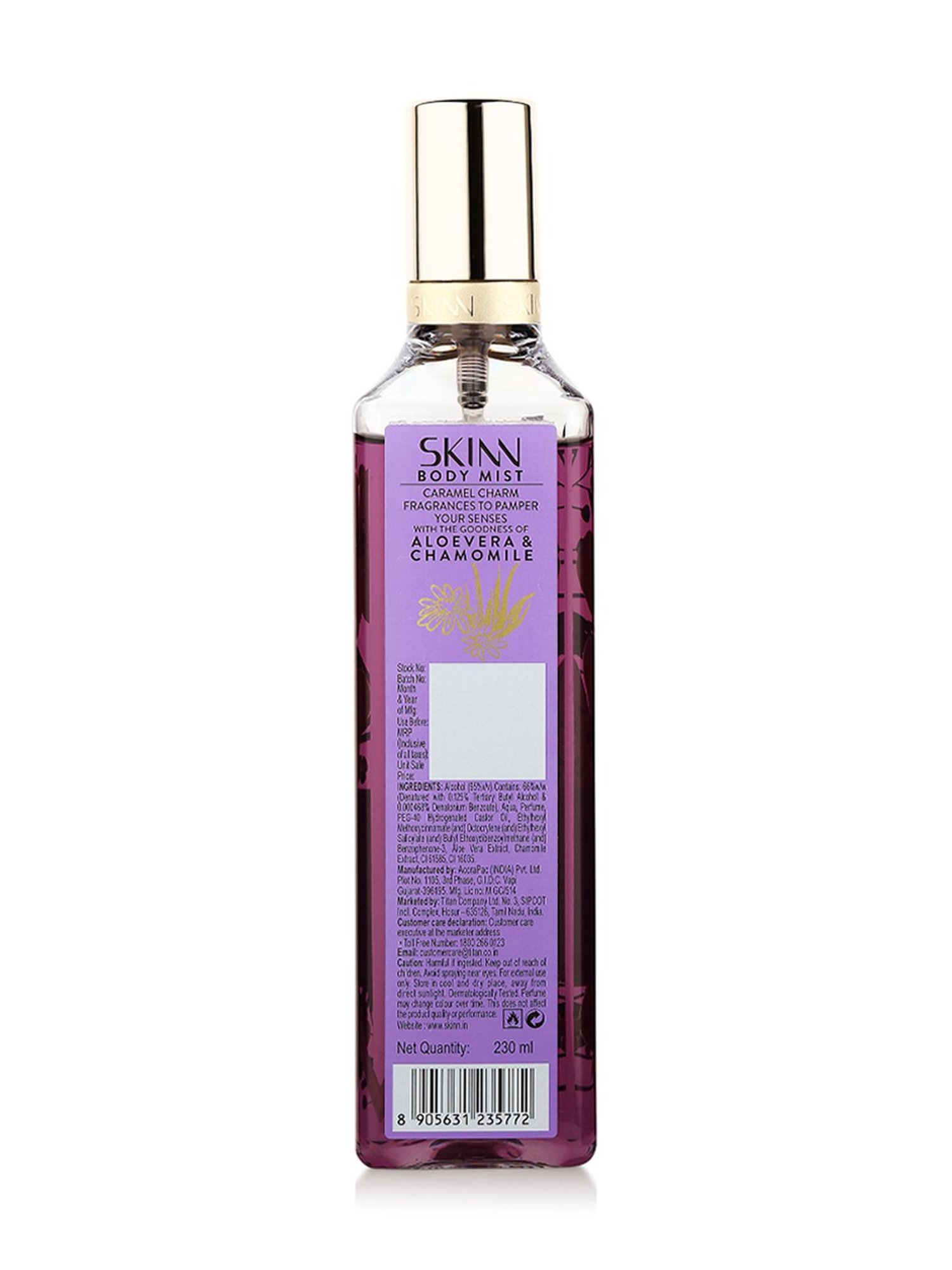 Skinn by Titan Caramel Charm Body Mist - 230 ml