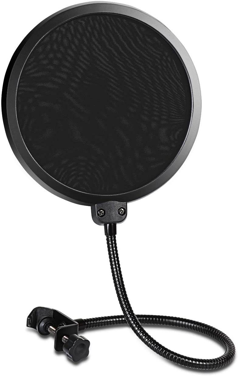 Depusheng Double Layer Studio Microphone Flexible Wind Screen Sound Filter for Broadcast Karaoke YouTube Podcast Recording Accessories