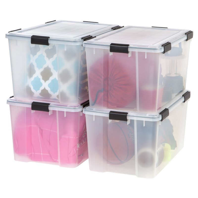 IRIS 4pk 74qt Weathertight Plastic Storage Bin