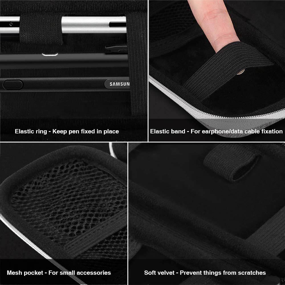 AGPTEK Apple Pencil Case Holder, Premium Leather Carrying Case for Stylus iPad Pro Pen/Pencil, Samsung, Huawei, Apple Pen Accessories, USB Cable, Earphone, Fountain Pen, Gray