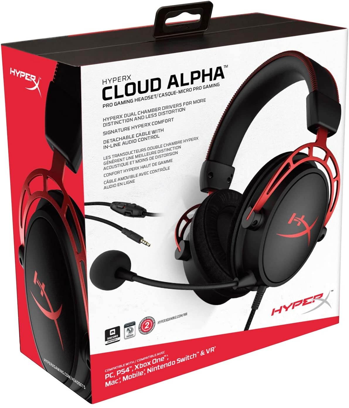 HyperX Cloud Alpha S - PC Gaming Headset, 7.1 Surround Sound, Adjustable Bass, Dual Chamber Drivers, Breathable Leatherette, Memory Foam, and Noise Cancelling Microphone - Blackout (HX-HSCAS-BK/WW)