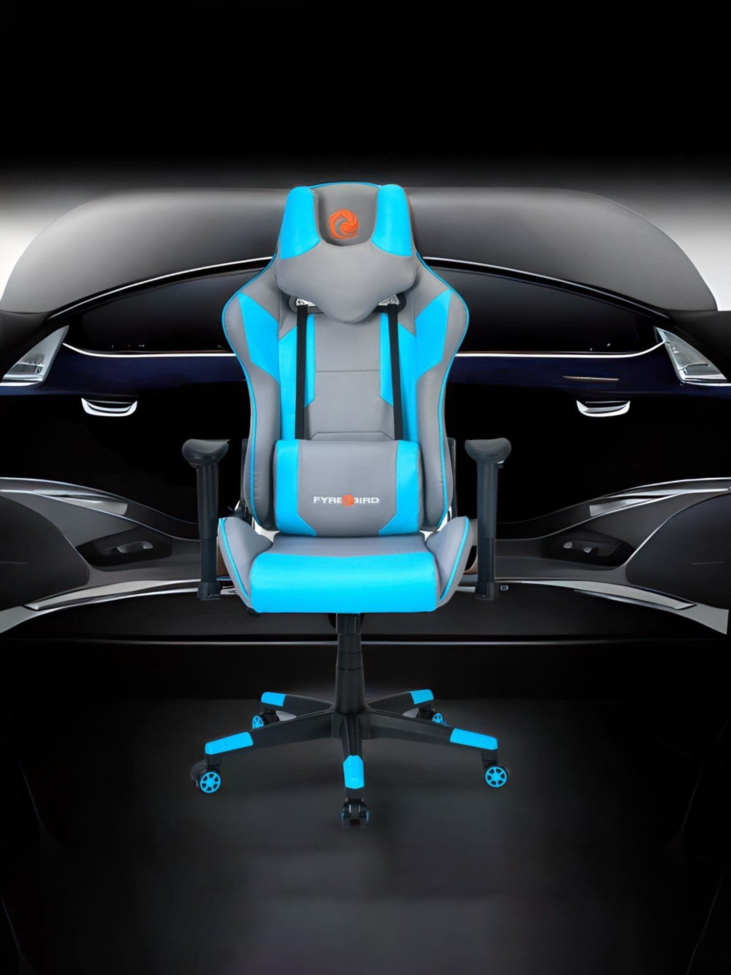 Nilkamal Athena Grey & Turquoise Leather Gaming Chair