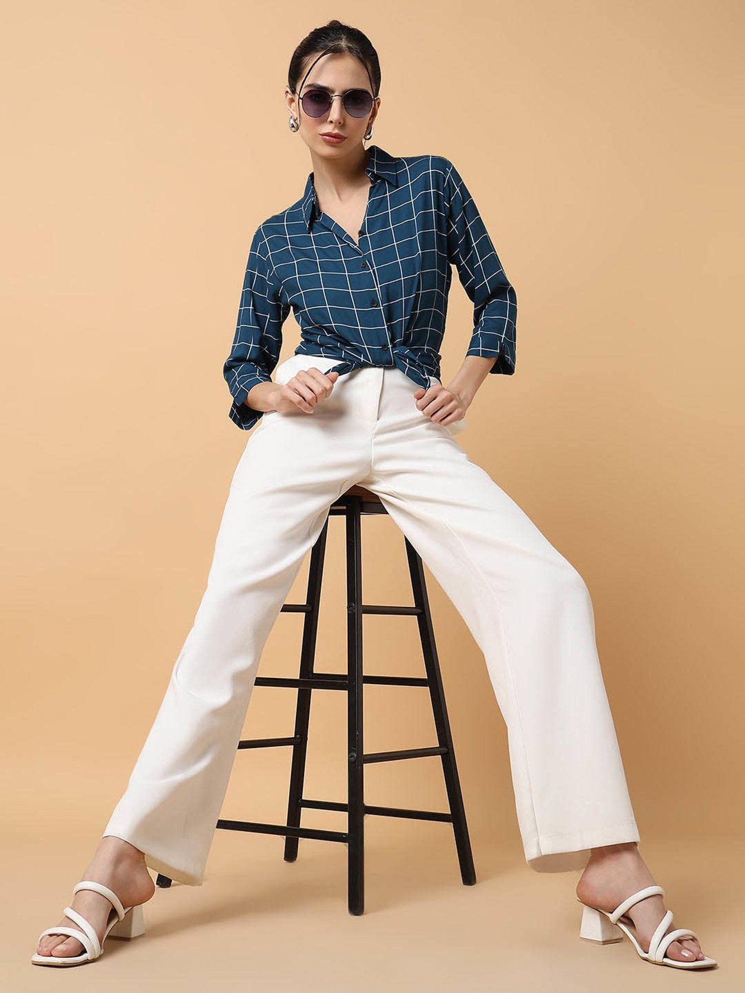 Annabelle by Pantaloons Black Polka Dots Shirt