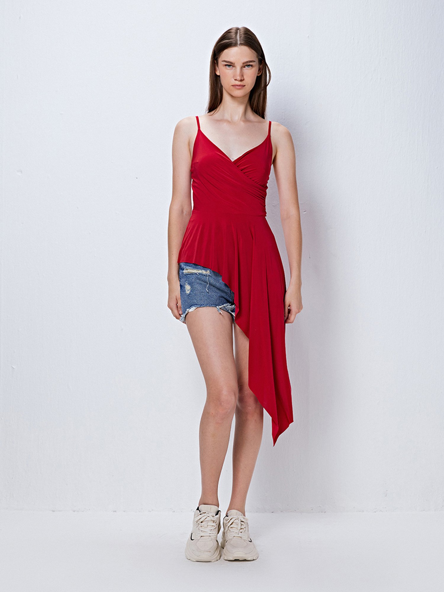 Cover Story Red Regular Fit Top