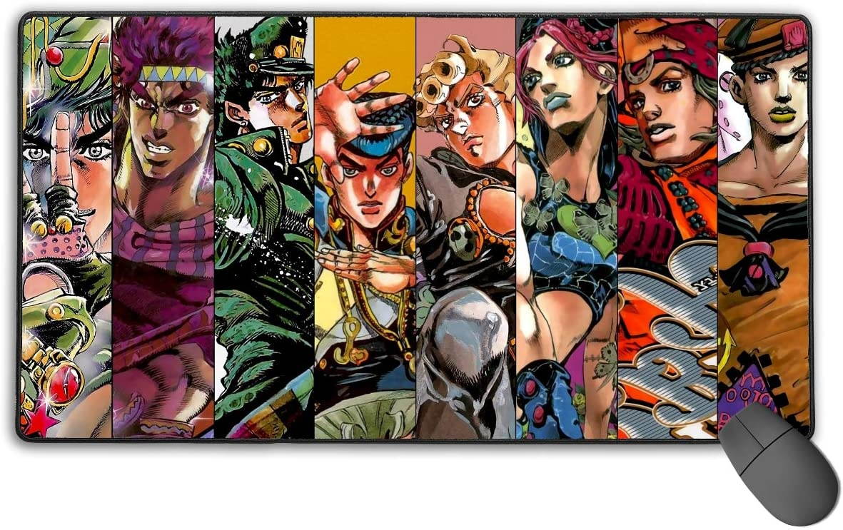 JoJo's Bizarre Adventure Non-Slip Mouse Pad Rectangle Rubber Anime Mouse Pad Gaming Mouse Pad 30x15.7 Inch(75x40 cm)