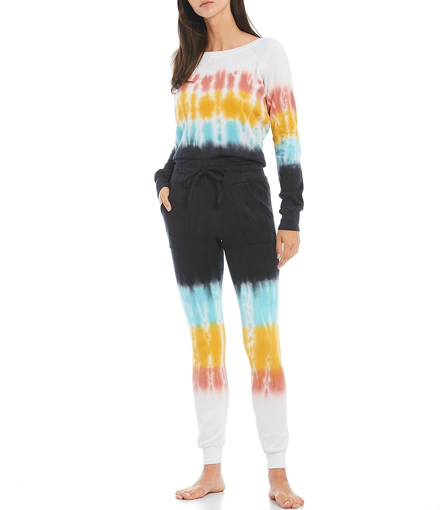 JALA Rainbow Tie-Dye Chill Pullover French Terry Coordinating Lounge Top