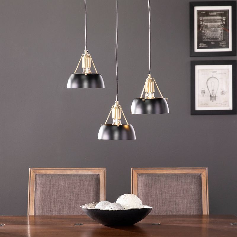 7" - 60" Renee 3 Cluster Pendant Light Black - Aiden Lane
