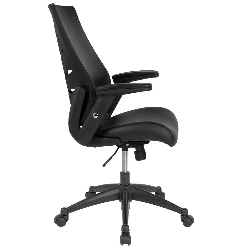 Emma and Oliver High Back Black LeatherSoft Executive Molded Foam Seat Swivel Office Chair