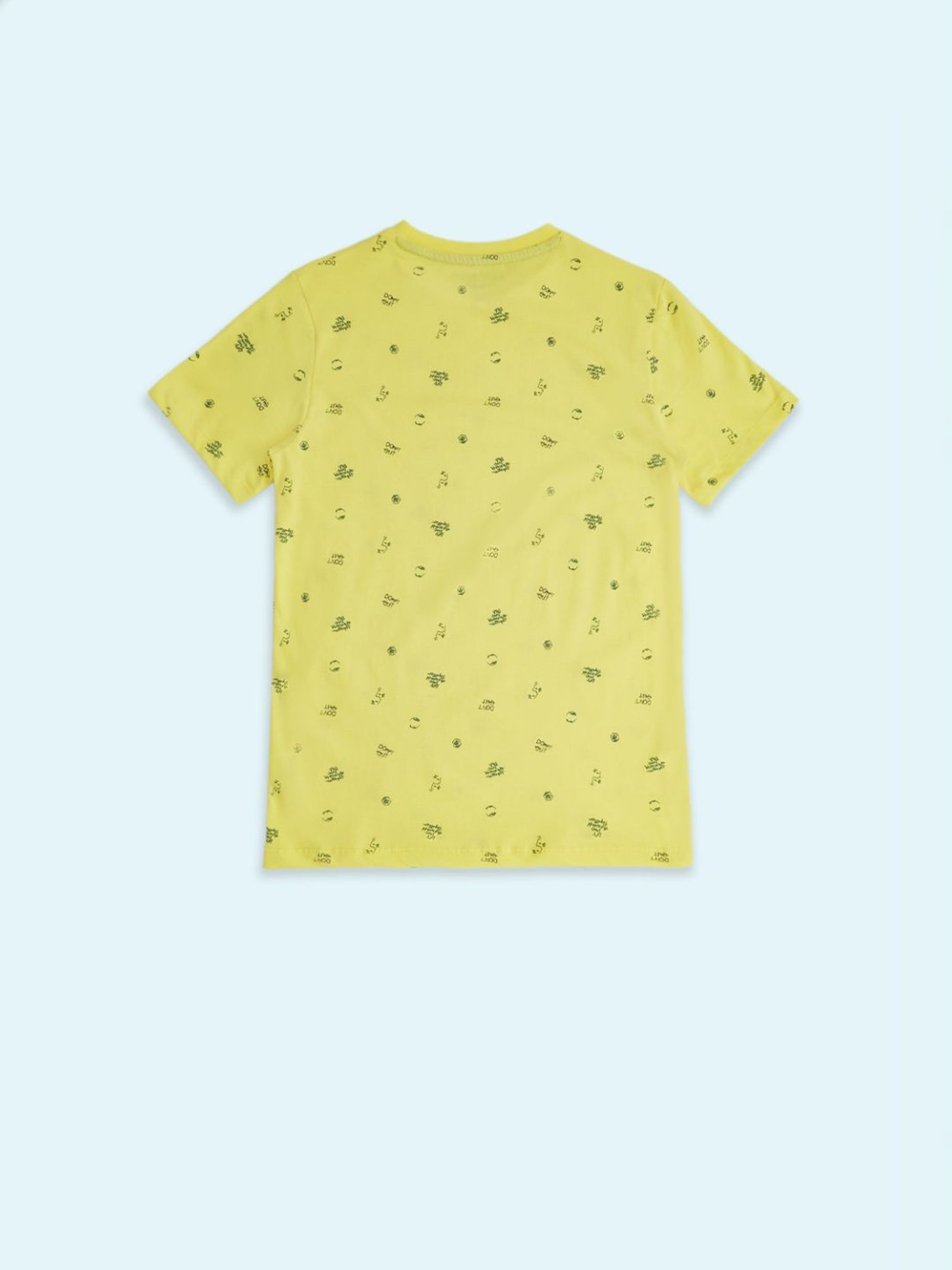 Pantaloons Junior Yellow Cotton Printed T-Shirt