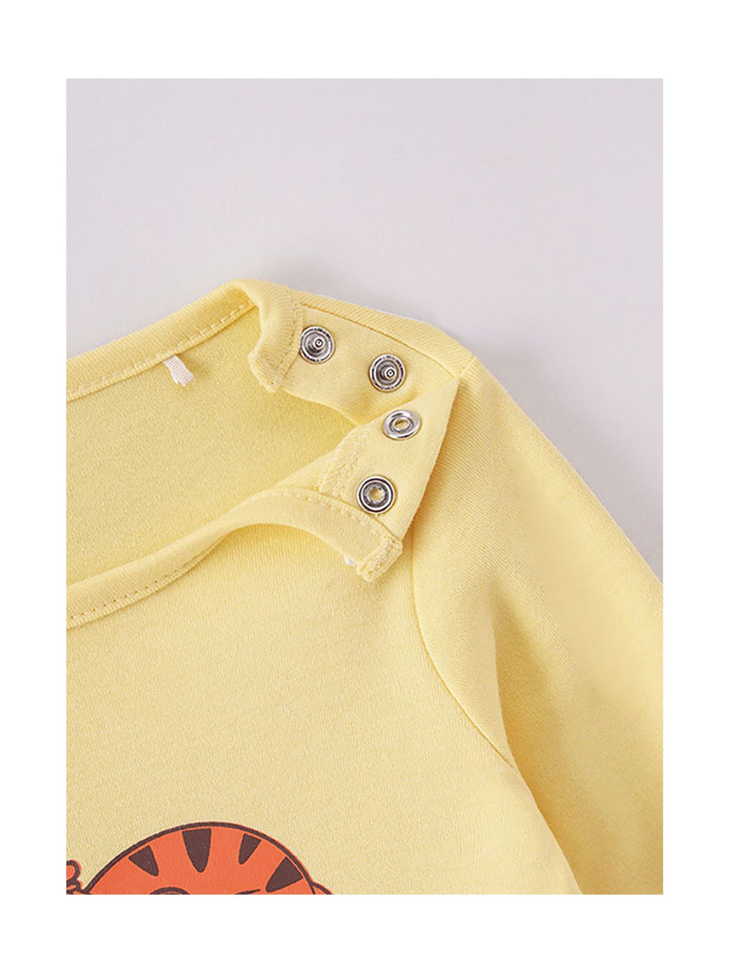 Ed-a-Mamma Baby Yellow Printed Full Sleeves Bodysuit