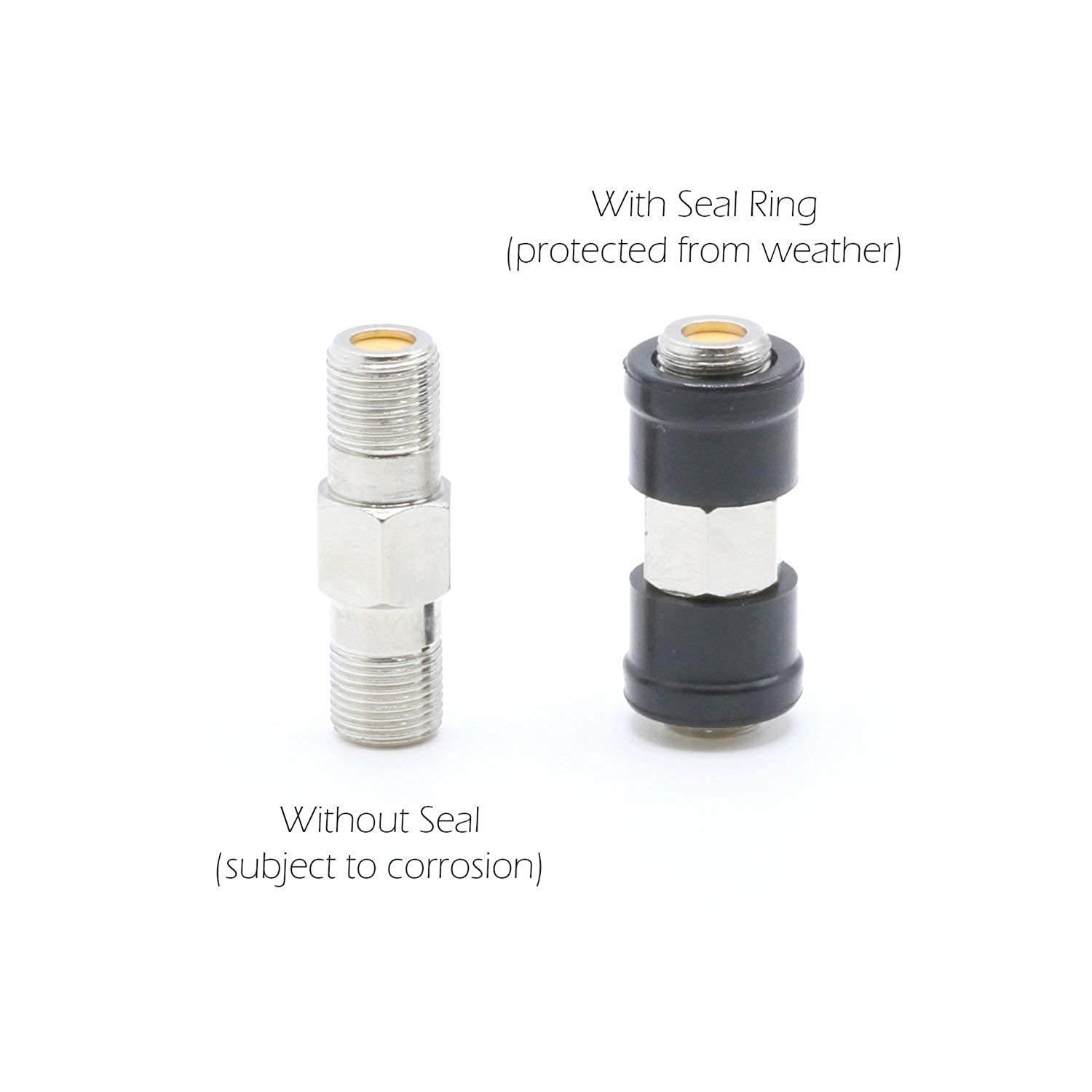 THE CIMPLE CO - Coaxial F Boots (F81 Boot) Weather Seal Boot - for Coax Ground Blocks, splitters, or Other F Connectors - Creates a Water Tight Seal (Grommet) - (10 Pack)