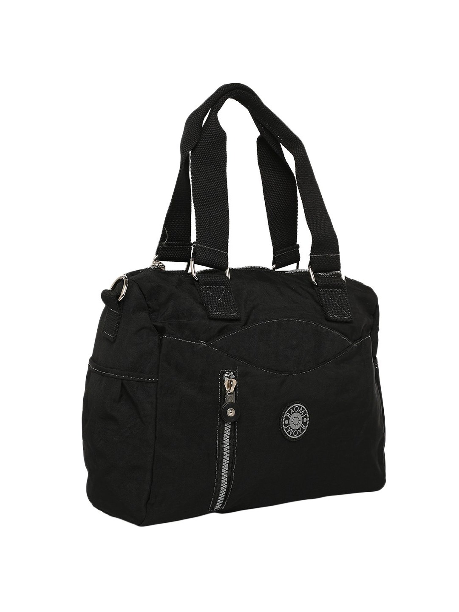 Baomi Black Solid Medium Handbag