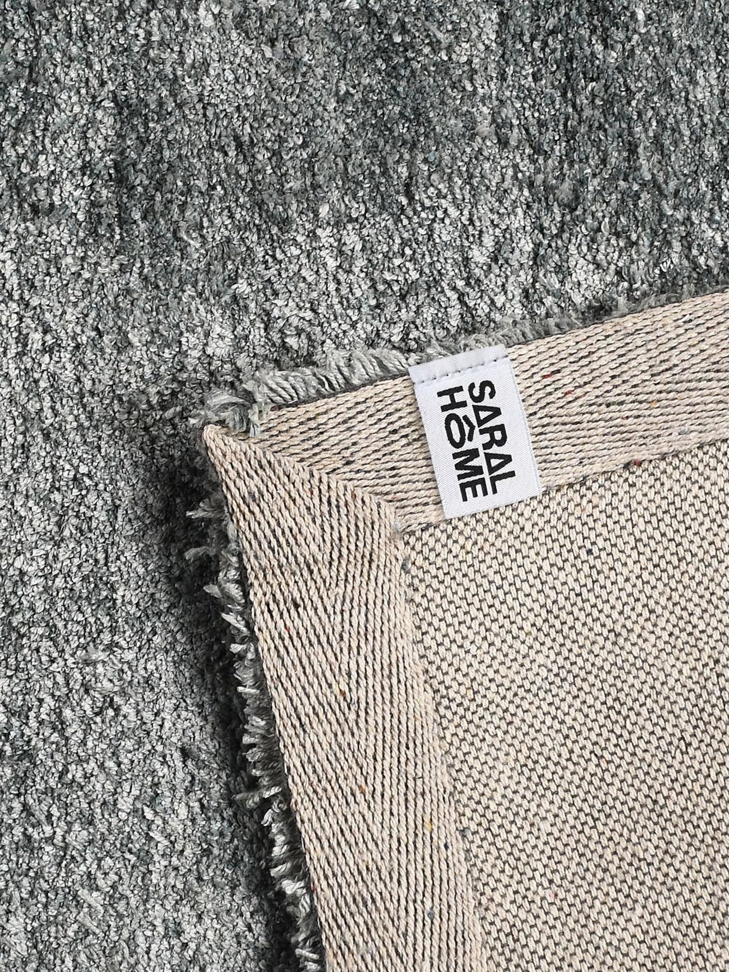 Saral Home Self Design Grey Microfibre Anti Skid Carpet