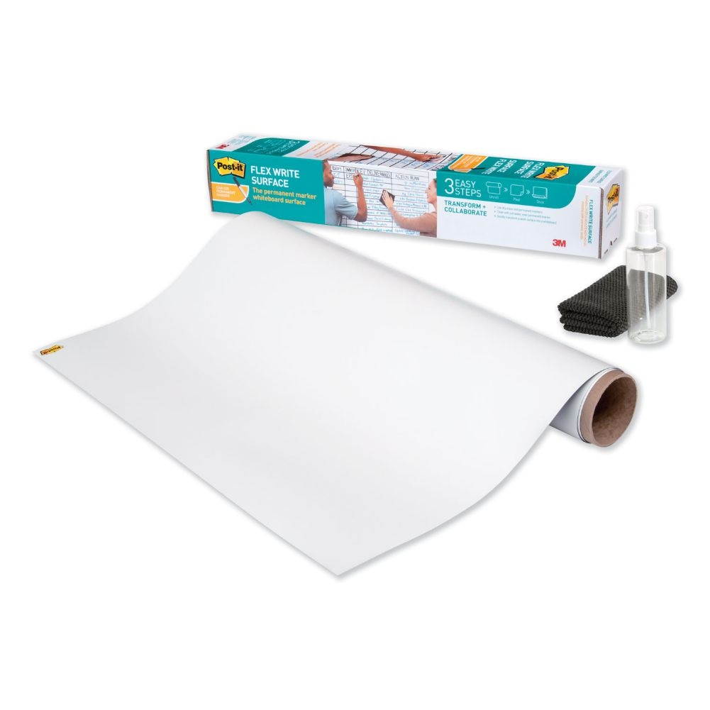 3M Post-it Flex Write Surface 50ft x 4ft White Dry Erase Whiteboard Film FWS50X4
