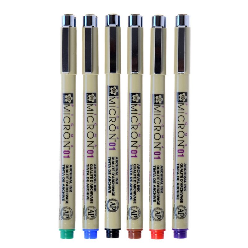 Pigma 6ct Micron Drawing Pen Set Multicolor - Sakura