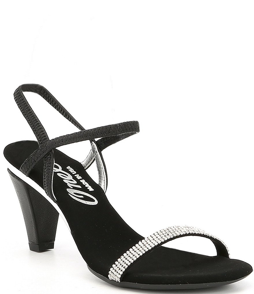 Onex Iced Rhinestone Embellished Leather Dress Sandals