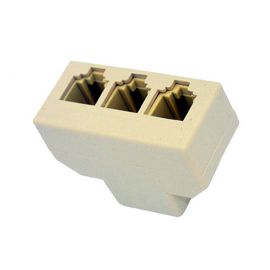 3 PCS - RJ11 Splitter 6P4C 1to3 Female Telephone Splitter,Three Way Telephone Splitters, RJ11 Phone Socket Jack Converter
