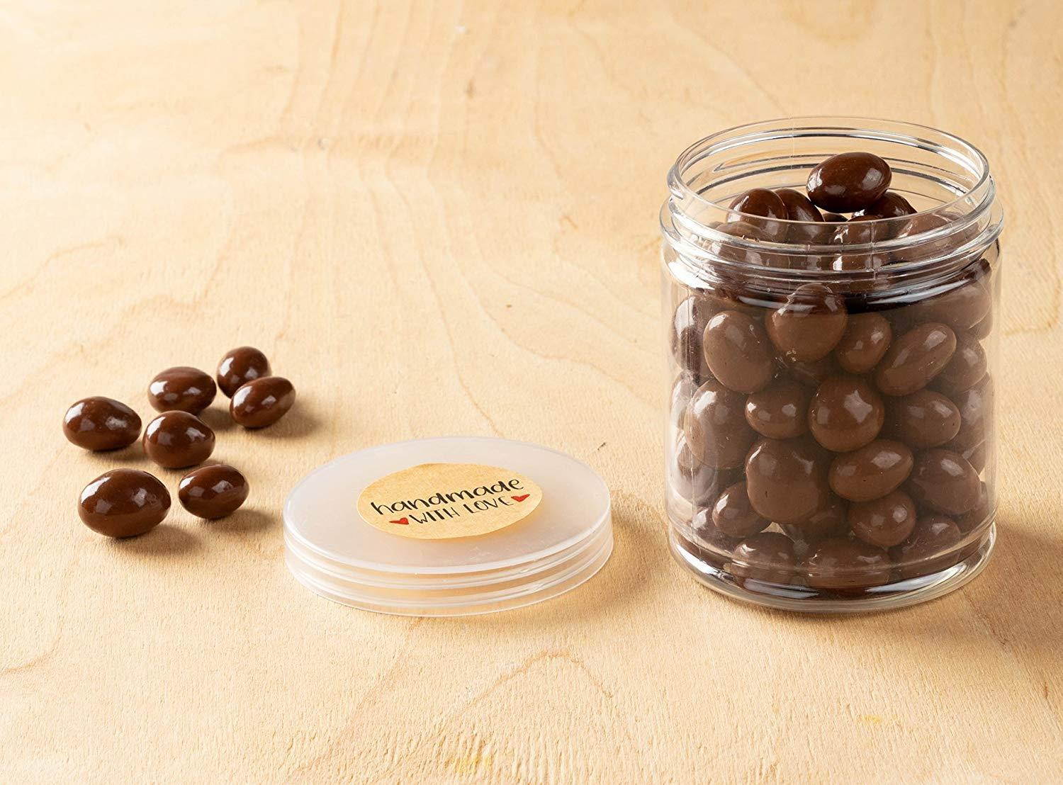 Handmade Stickers Label - 1000-Piece Handmade with Love Stickers, Handmade Stickers Roll, Kraft Stickers for Gifts, Crafts, DIY Projects, Envelope Sealing, Brown, 1.5 x 1.5 Inches