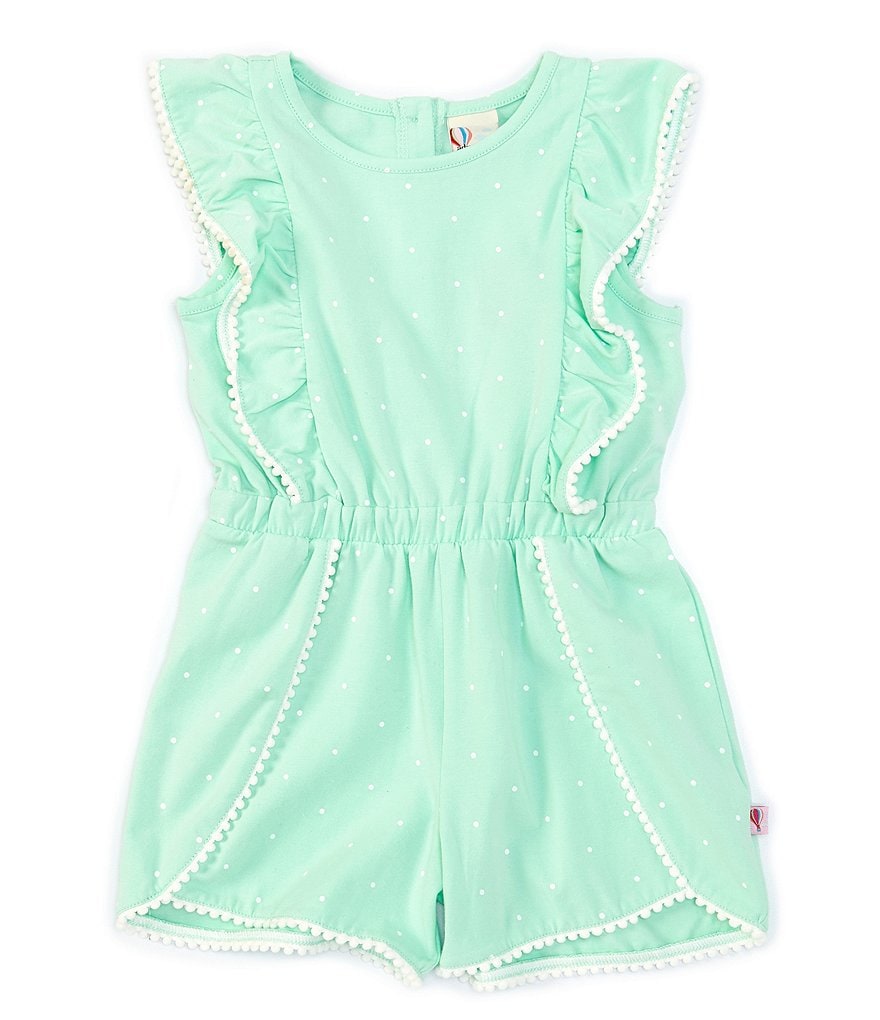 Adventure Wear by Copper Key Little Girls 2T-6X Pom-Pom Dotted Romper