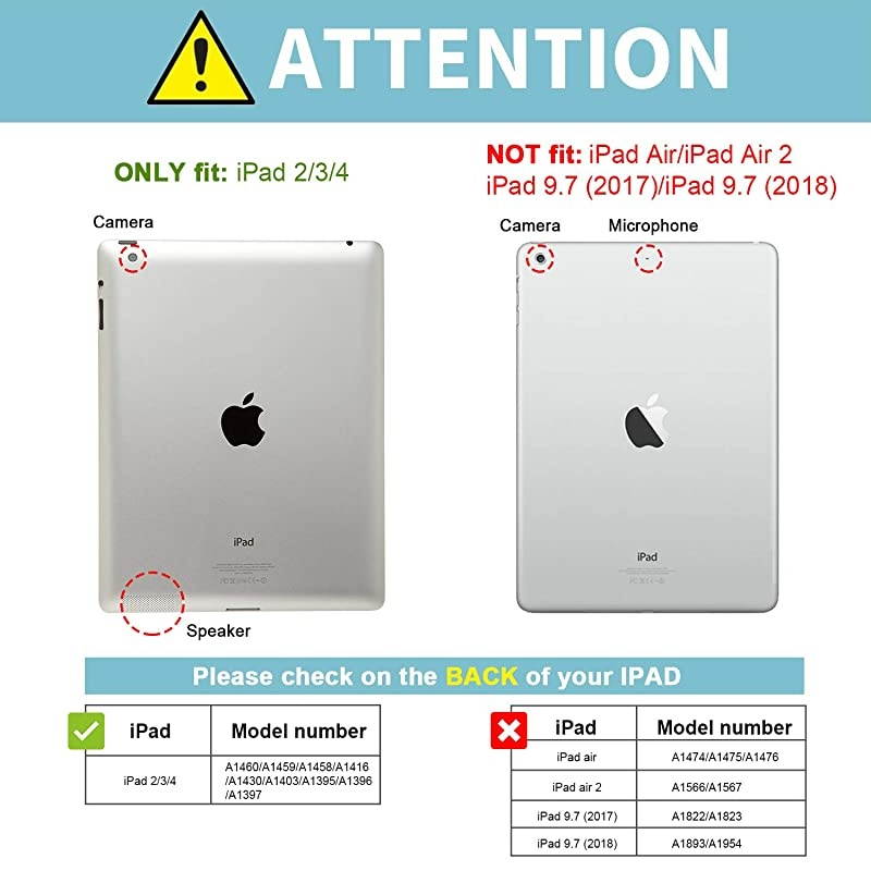 iPad 2 3 4 Case Old Model Ultra Slim Lightweight Stand Case with Translucent Frosted Back Smart Cover for Apple iPad 2iPad 3 iPad 4 Rosegold