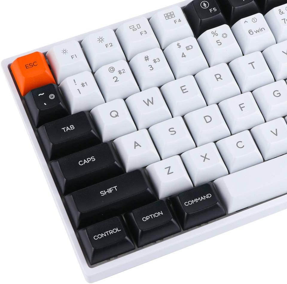 EPOMAKER GK96S Hot Swappable Bluetooth 5.1 Wireless/Wired RGB Mechanical Keyboard with 4000mAh Battery, PBT GK1 Keycaps for MacOS/Win/Android (Gateron Black Switch, PBT Keycaps with White Case)