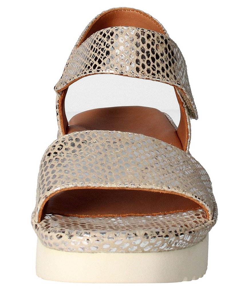 L'Amour Des Pieds Abrilla Snake Print Leather Platform Wedge Sandals