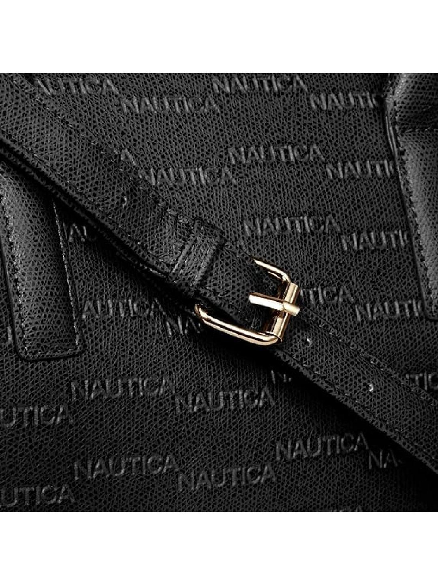 Nautica Black Textured Medium Handbag