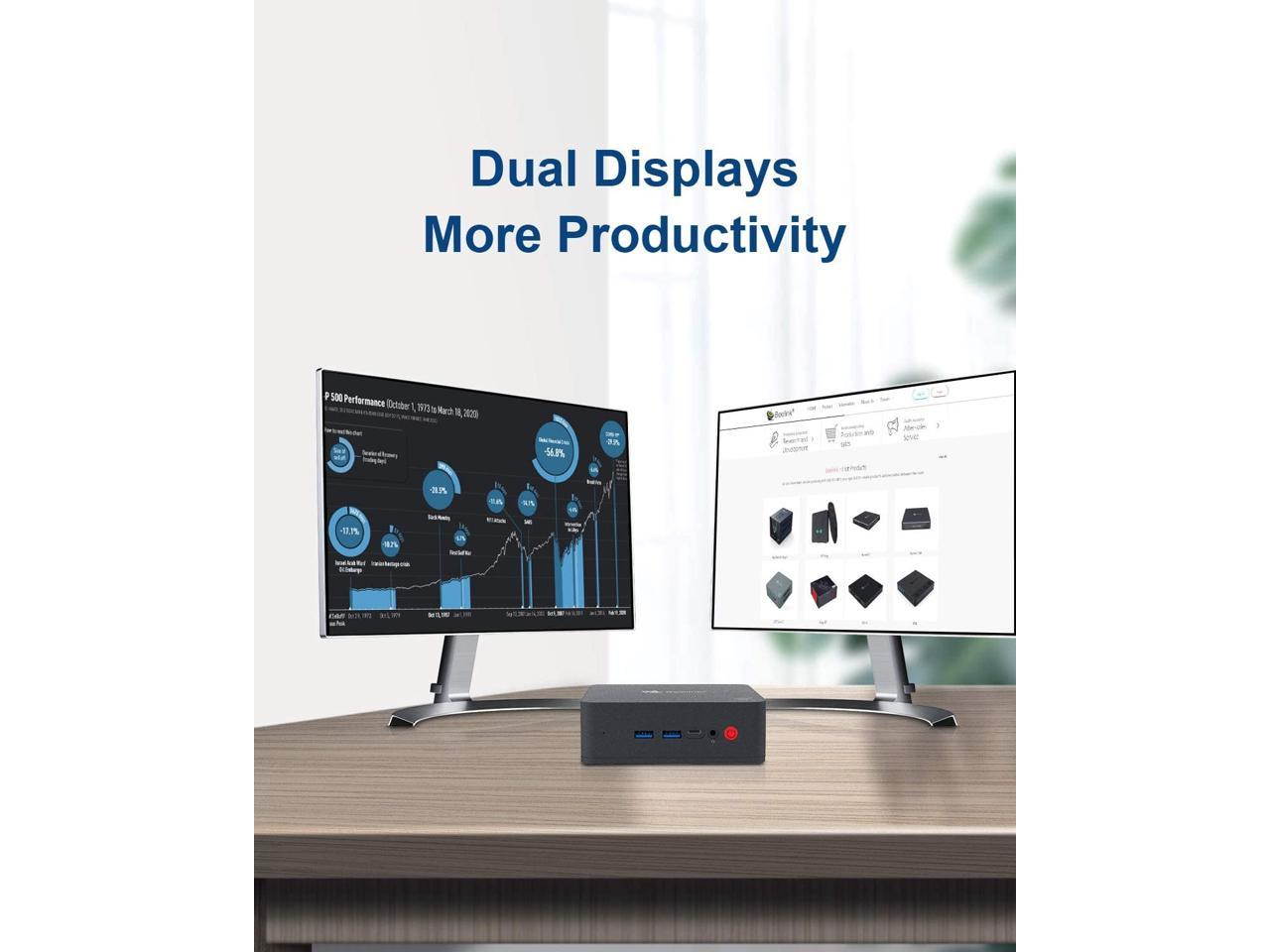 Beelink U57 Mini PC Windows 10 Pro High Performance Computer Intel Core i5-5257u (up to 3.10 GHz) 8GB RAM 512GB SSD, 2.4G/5G WiFi, Gigabit Ethernet, BT4.2, Dual HDMI, Expandable 2.5-inch HDD 1TB SSD