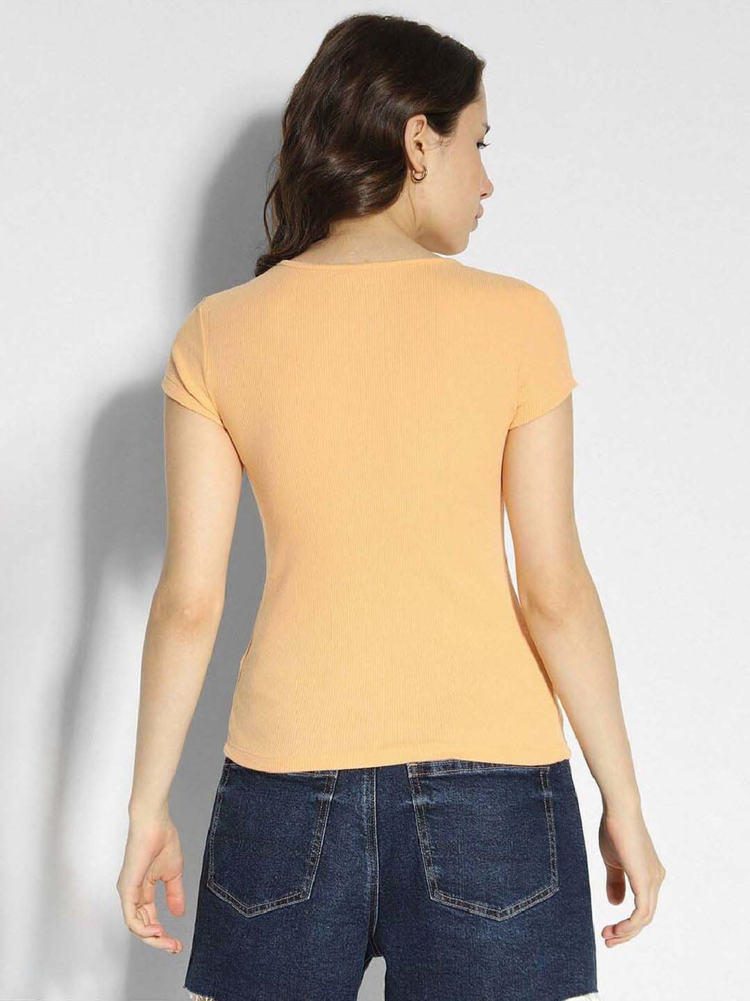 American Eagle Outfitters Orange Printed T-Shirt