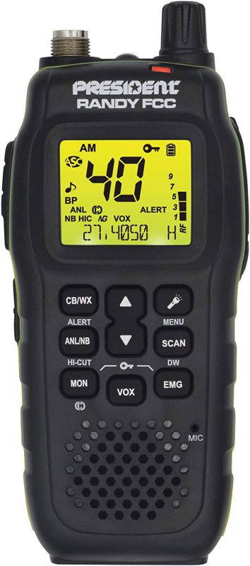 President Randy FCC Handheld or Mobile CB Radio with Weather Channel and Alerts