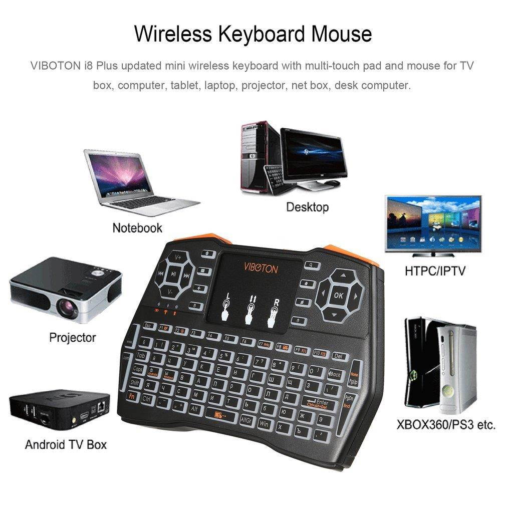 I8-Plus Mini Wireless Keyboard Mouse Multi-touch Remote with Backlight