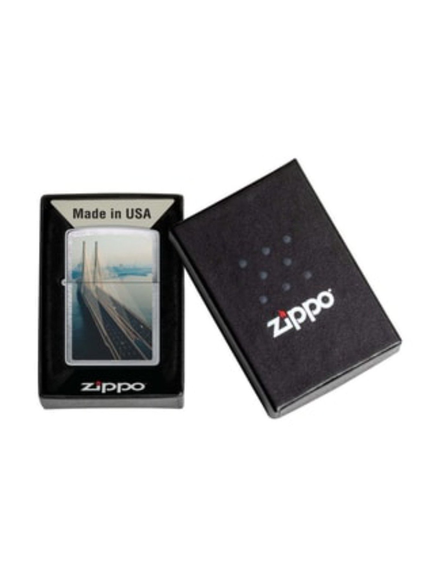 Zippo Mumbai Bridge Graphic Silver Brass Windproof Pocket Lighter