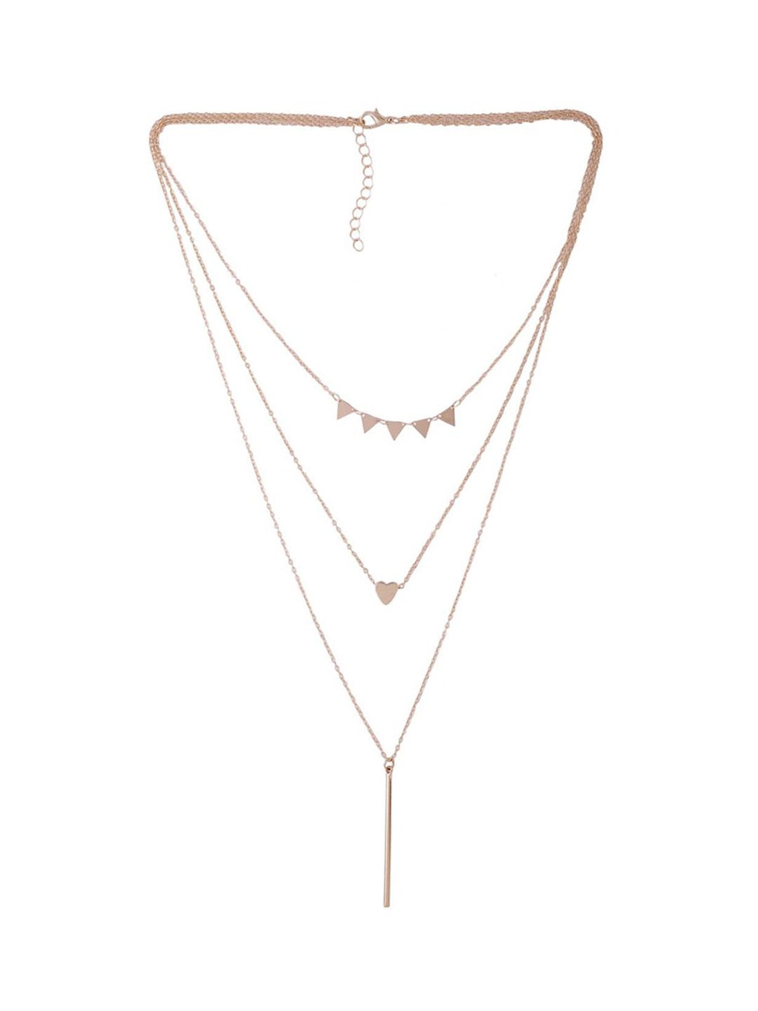 Karatcart Golden Sea Shell and Textured Disk Multicharm Multilayered Chain Women