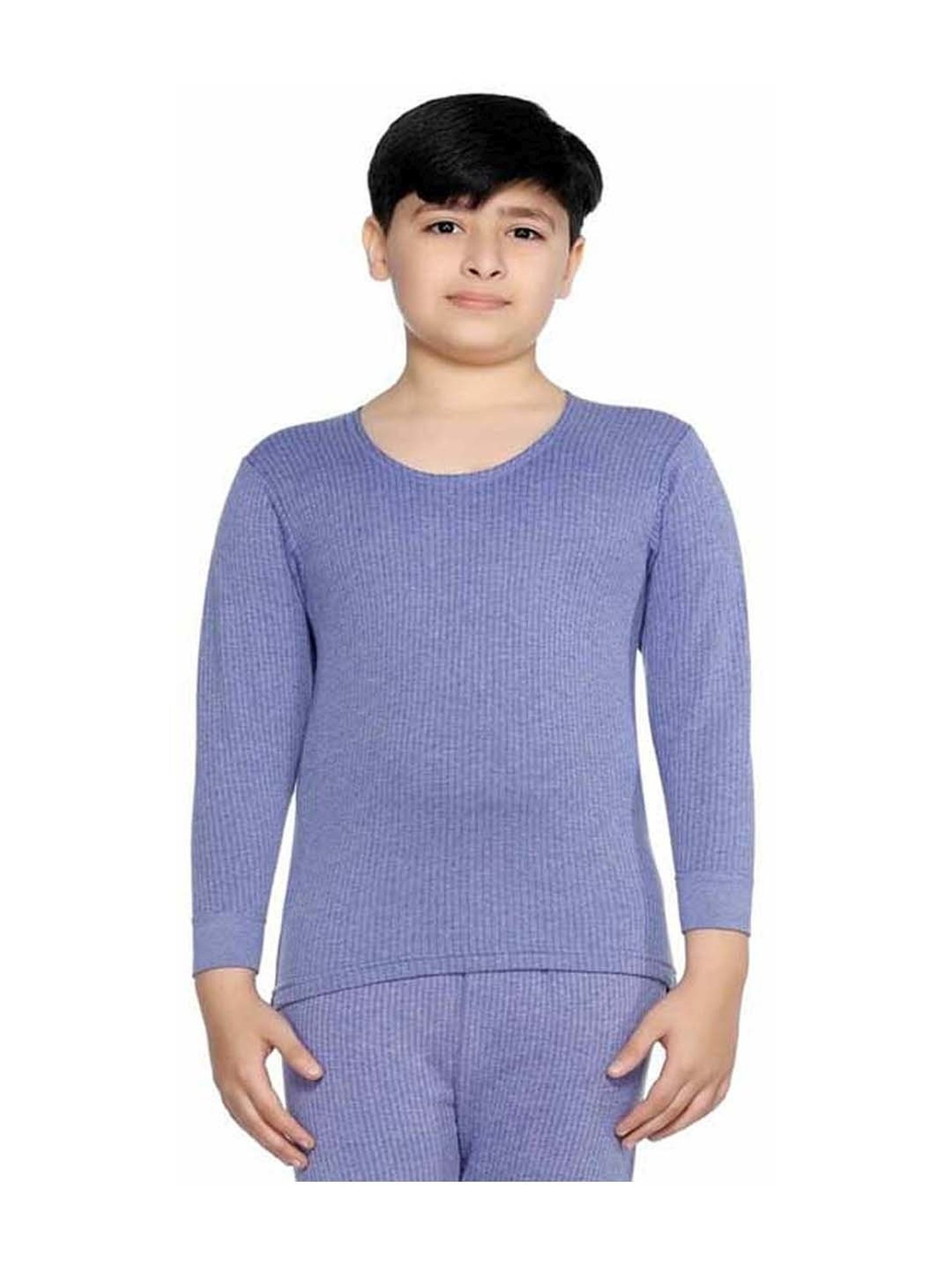 Bodycare Kids Blue Cotton Regular Fit Full Sleeves Thermal Set