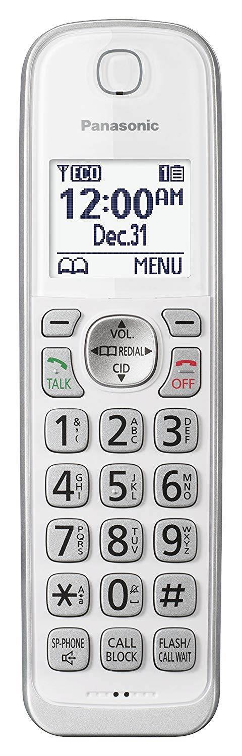 Panasonic KX-TGDA50W1 Dect 6.0 Digital Additional Cordless White Handset for KX-TGD53x Series