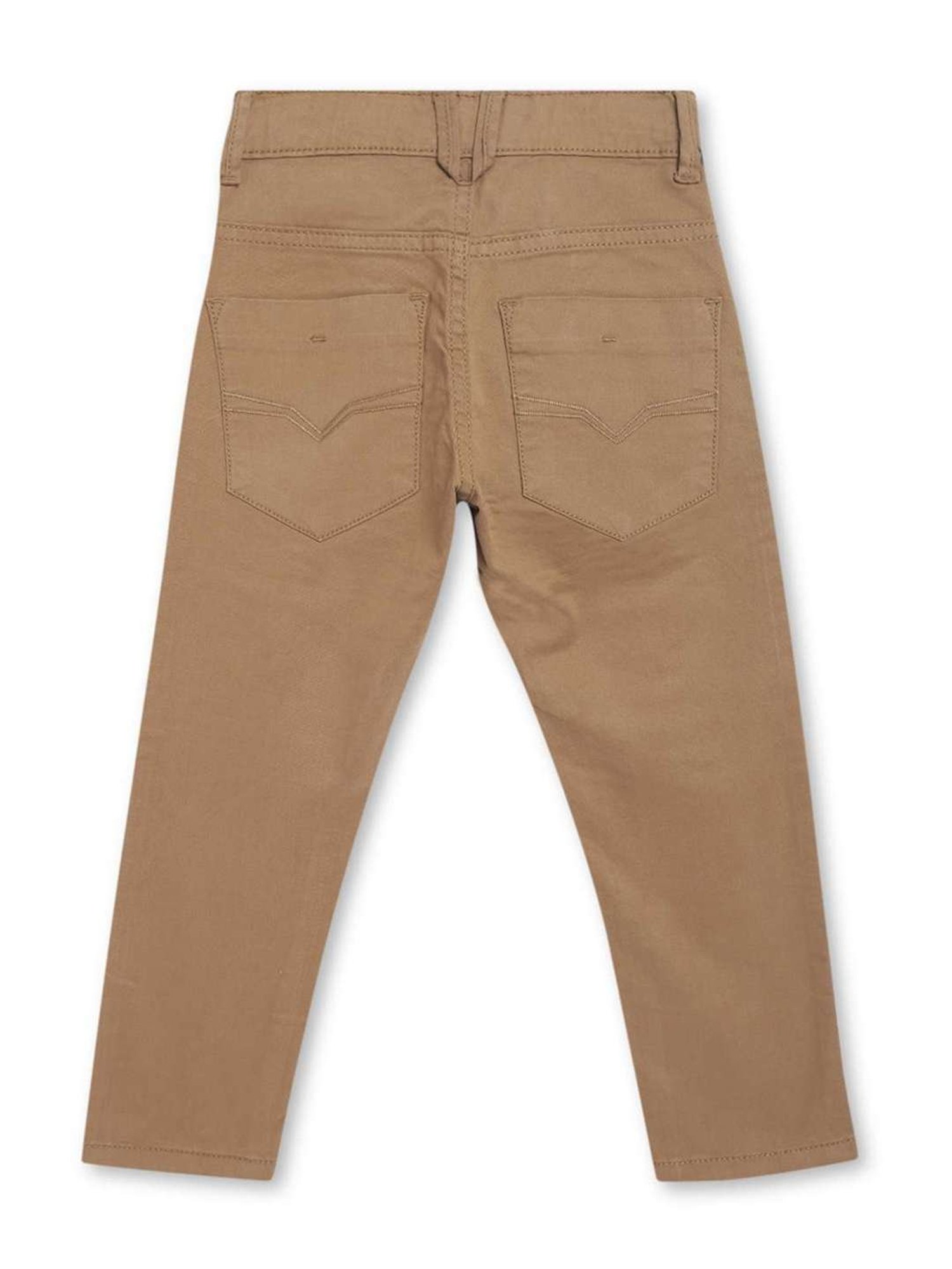 Cantabil Boys Beige Cotton Regular Fit Trousers