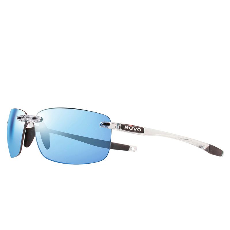 Revo Descend N S RE 4059 09 BL Unisex Rectangle Polarized Sunglasses Crystal 64mm