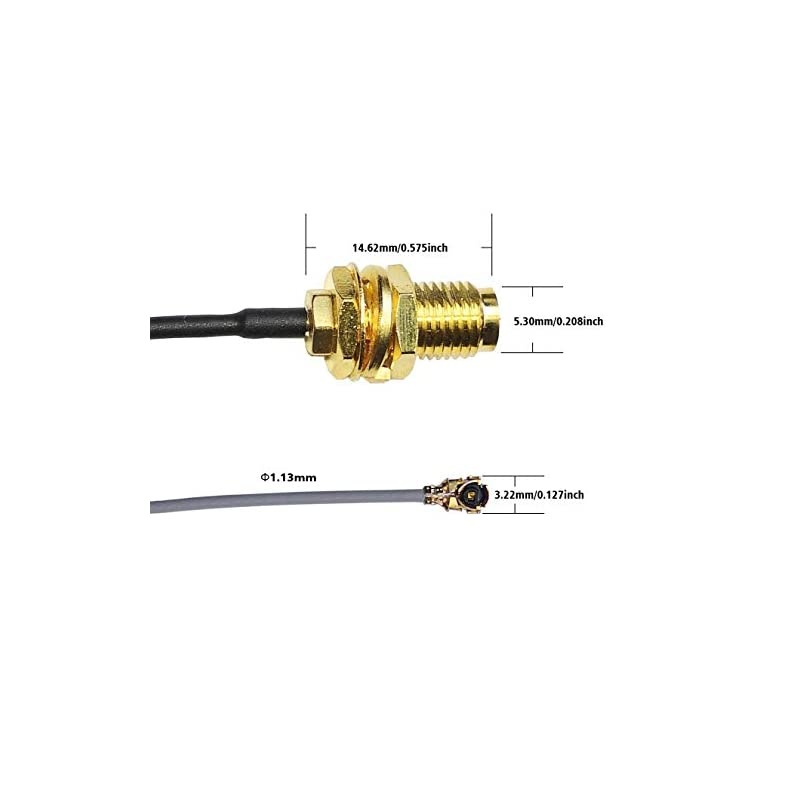 to SMA Mini PCI U.FL to RP-SMA Female Ipex Connector Pigtail WiFi Antenna Extension Cable (6 inch (2 Pcs))