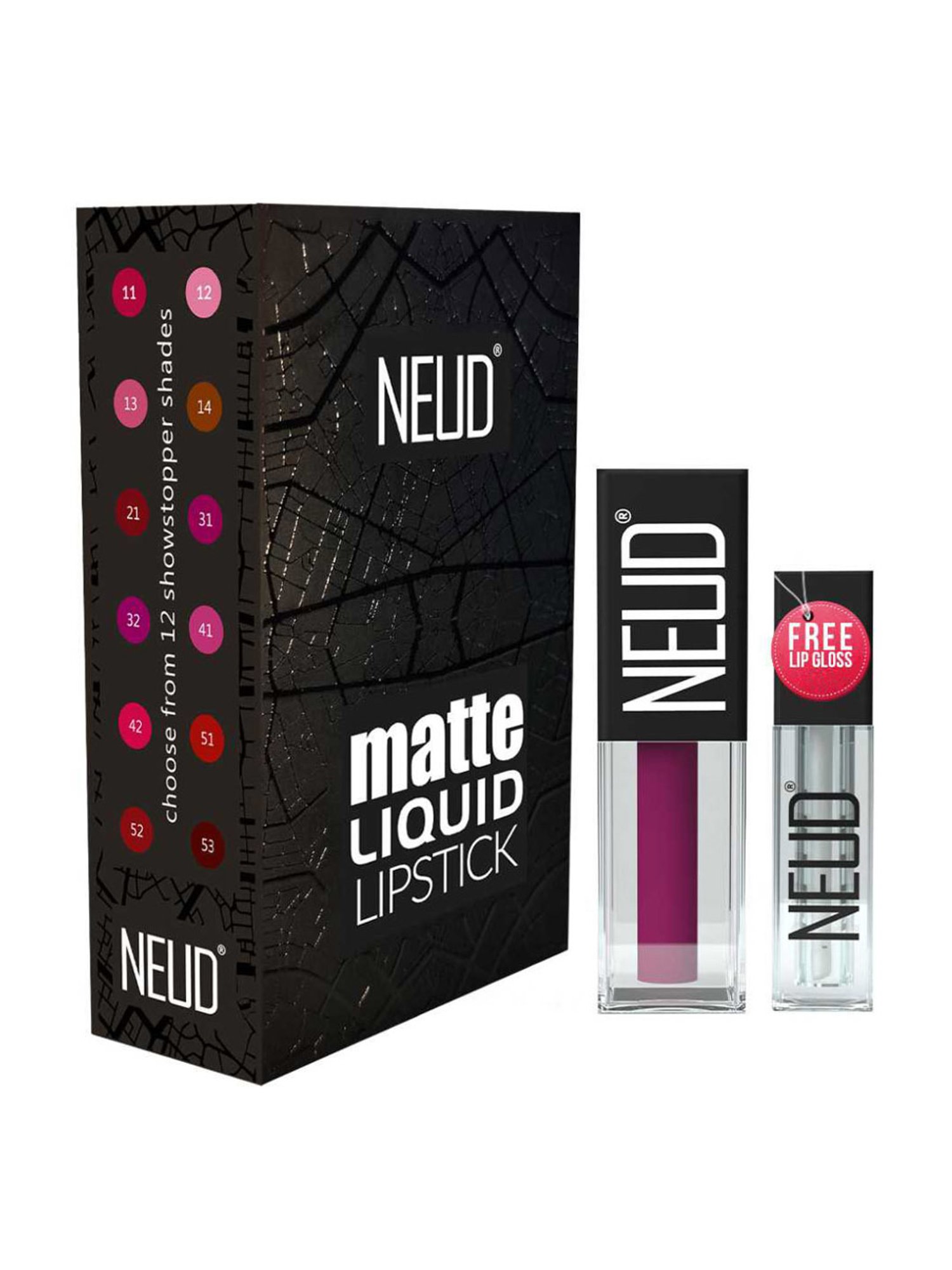 Neud Matte Liquid Lipstick Combo Mocha Brownie & Boss Lady with Two Lip Gloss Free