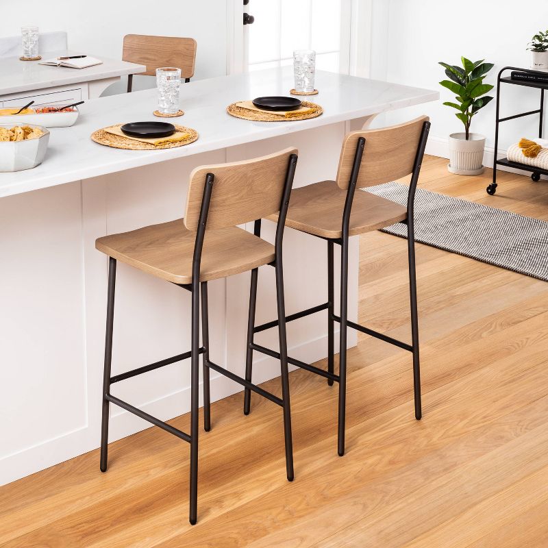 Wood & Steel Bar Stool Black - Hearth & Hand™ with Magnolia