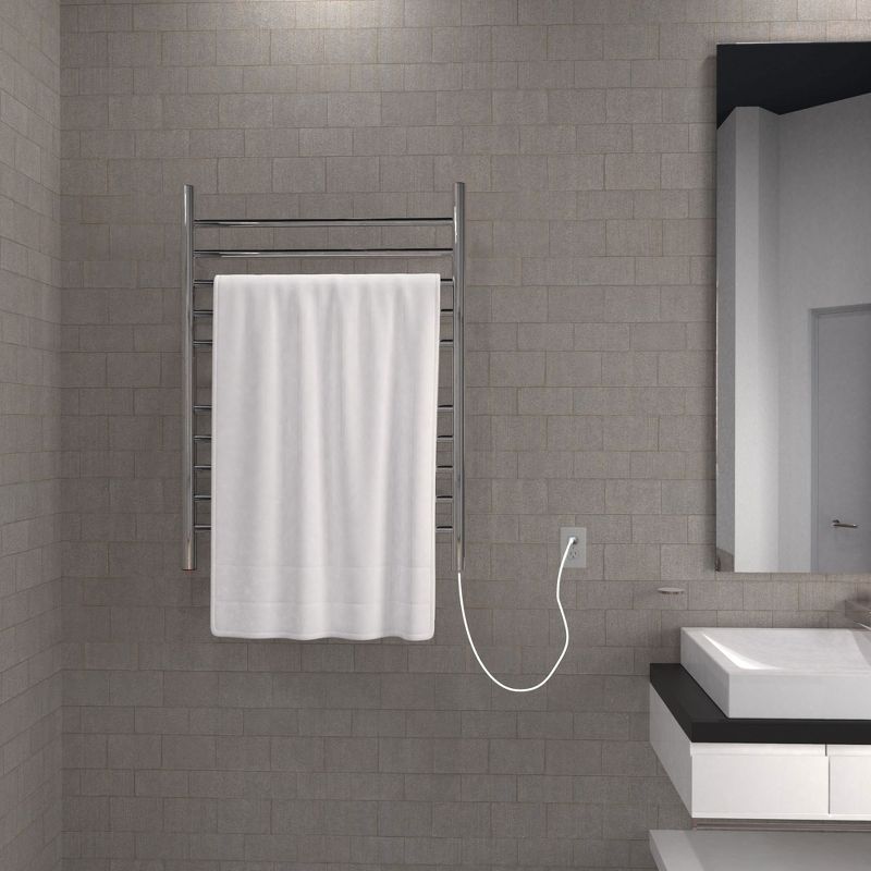 Amba  RWP-SP Radiant 10 Bar Plug In Straight Heated Towel Warmer, Polished