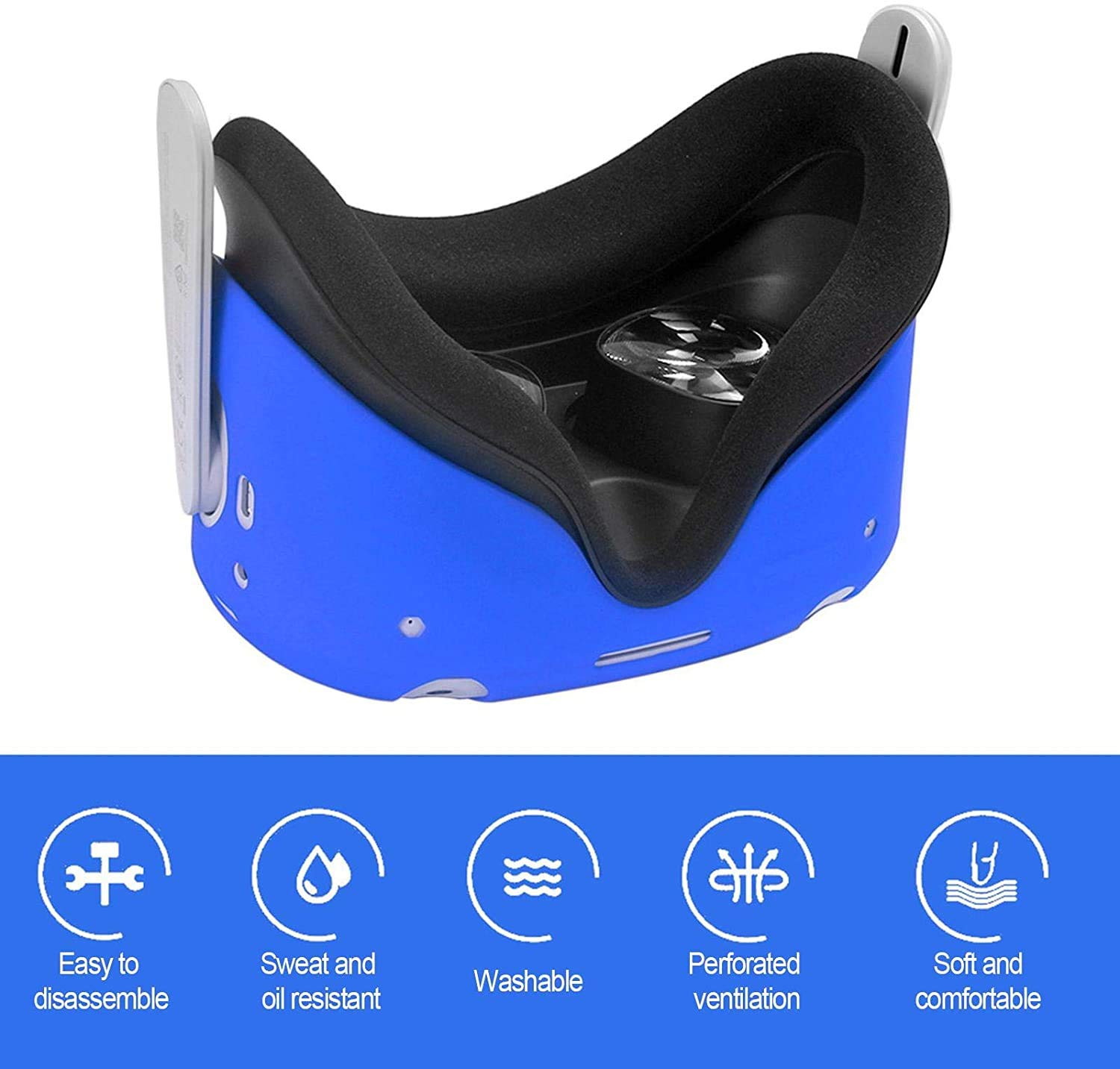 For Oculus Quest 2 VR Shell Front Face Protector Cover Anti Scratch Anti Dust Anti Shock,washed soft  flexible