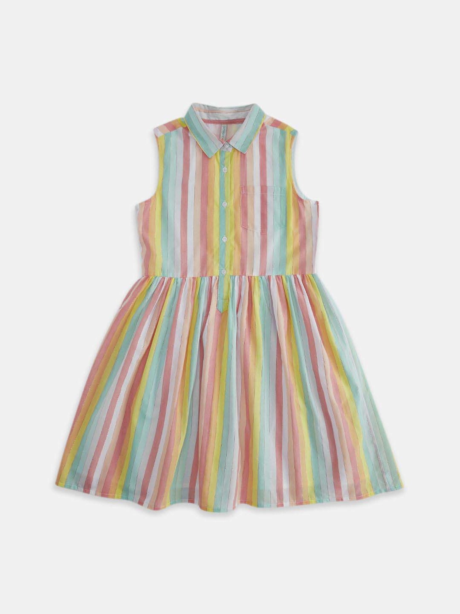 Pantaloons Junior Multicolor Cotton Striped Dress