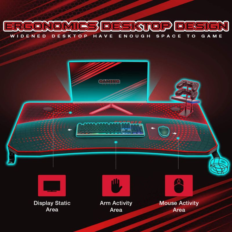 RESPAWN 3000 Gaming Computer Desk - Ergonomic Height Adjustable Gaming Desk, in Blue (RSP-3000-BLU)