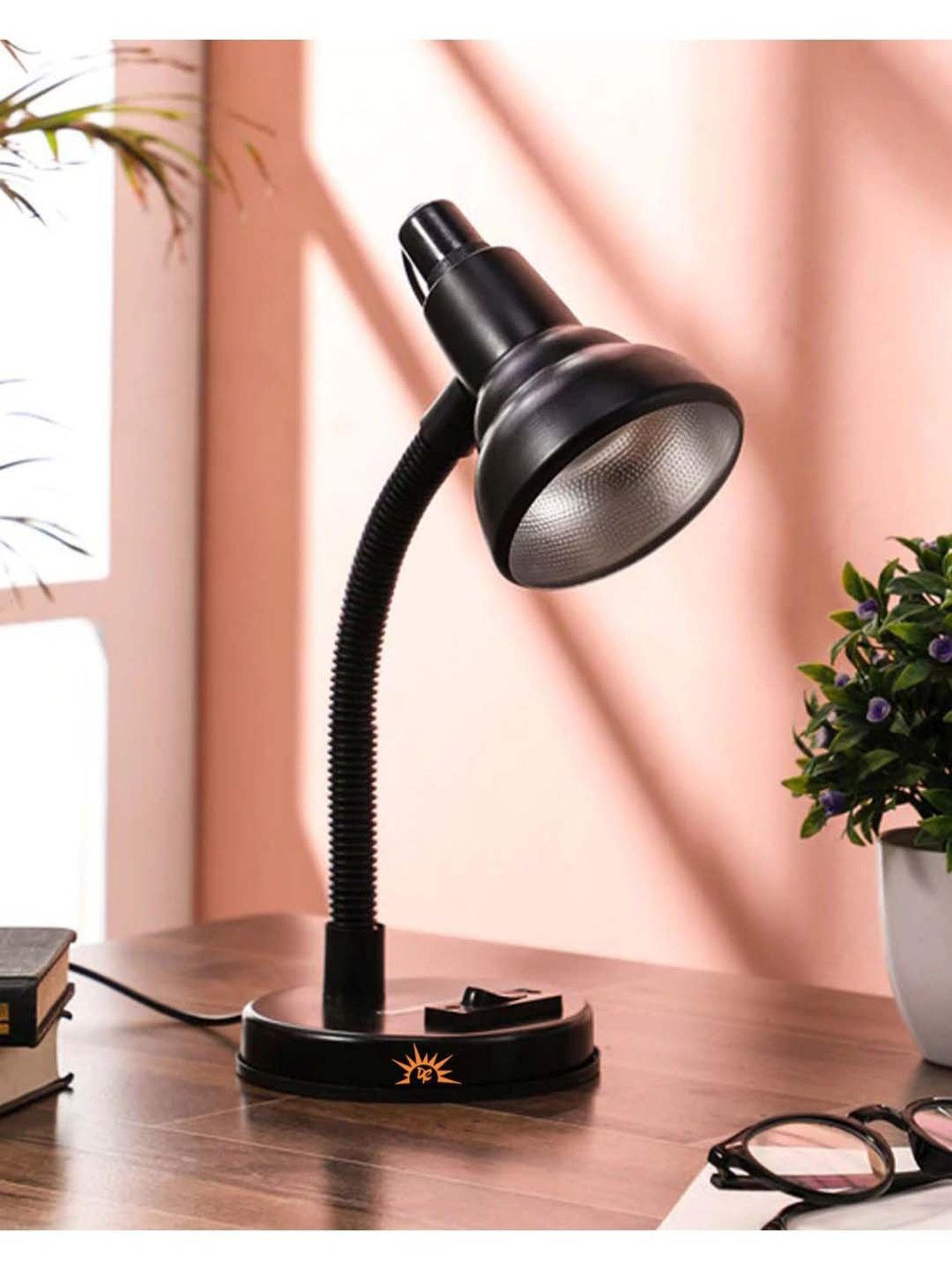 DecorativeRay Black PVC Study Table Lamp - Set of 1