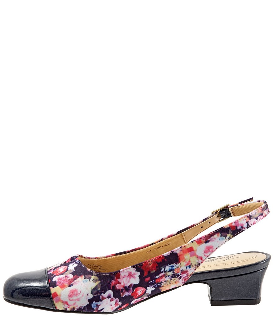 Trotters Dea Floral Print Micro Suede Slingback Pumps