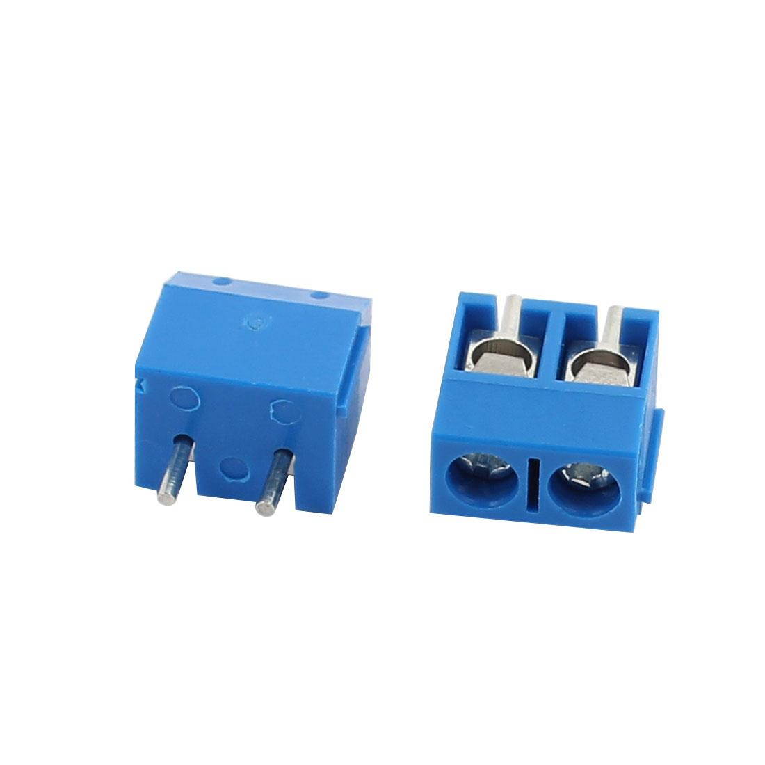 20Pcs ZB-301 AC300V 10A 2P 5mm Pitch Screw PCB Terminal Blocks Connector Blue